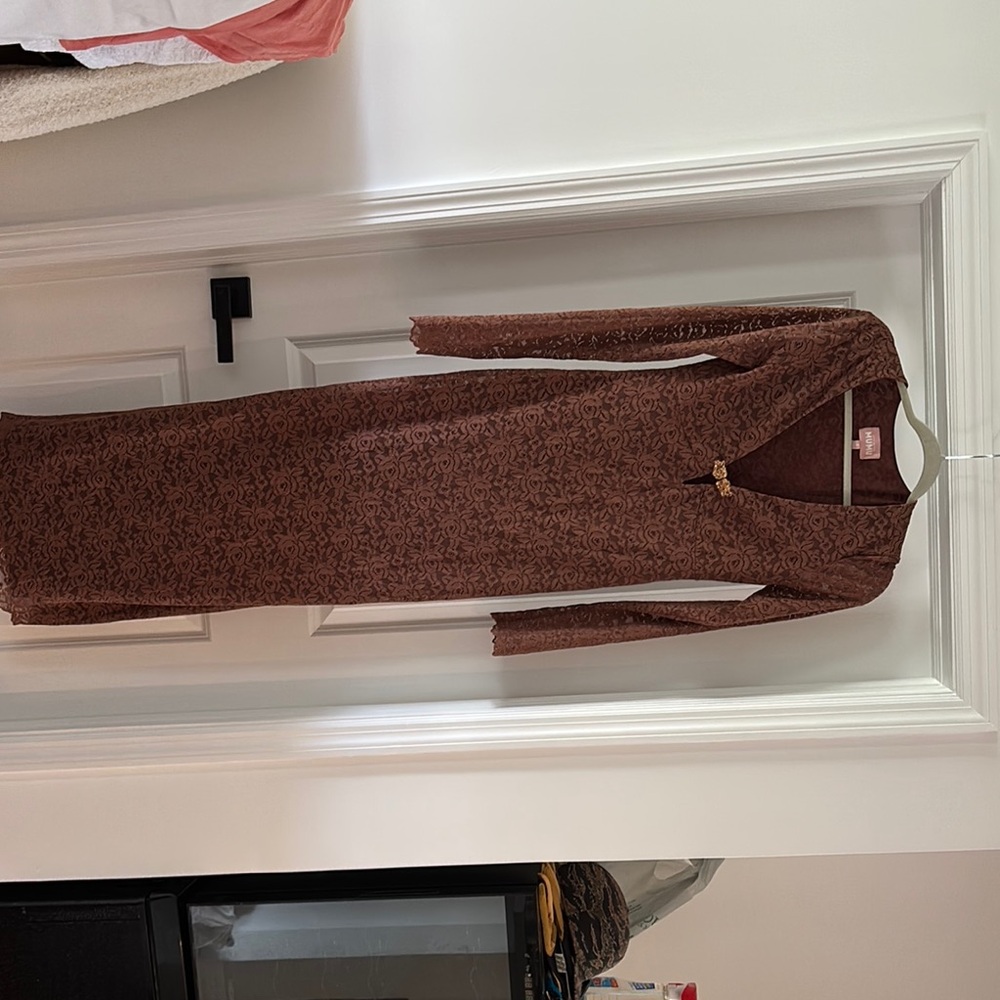 Show Me Your MuMu Chocolate Long Sleeve Dress